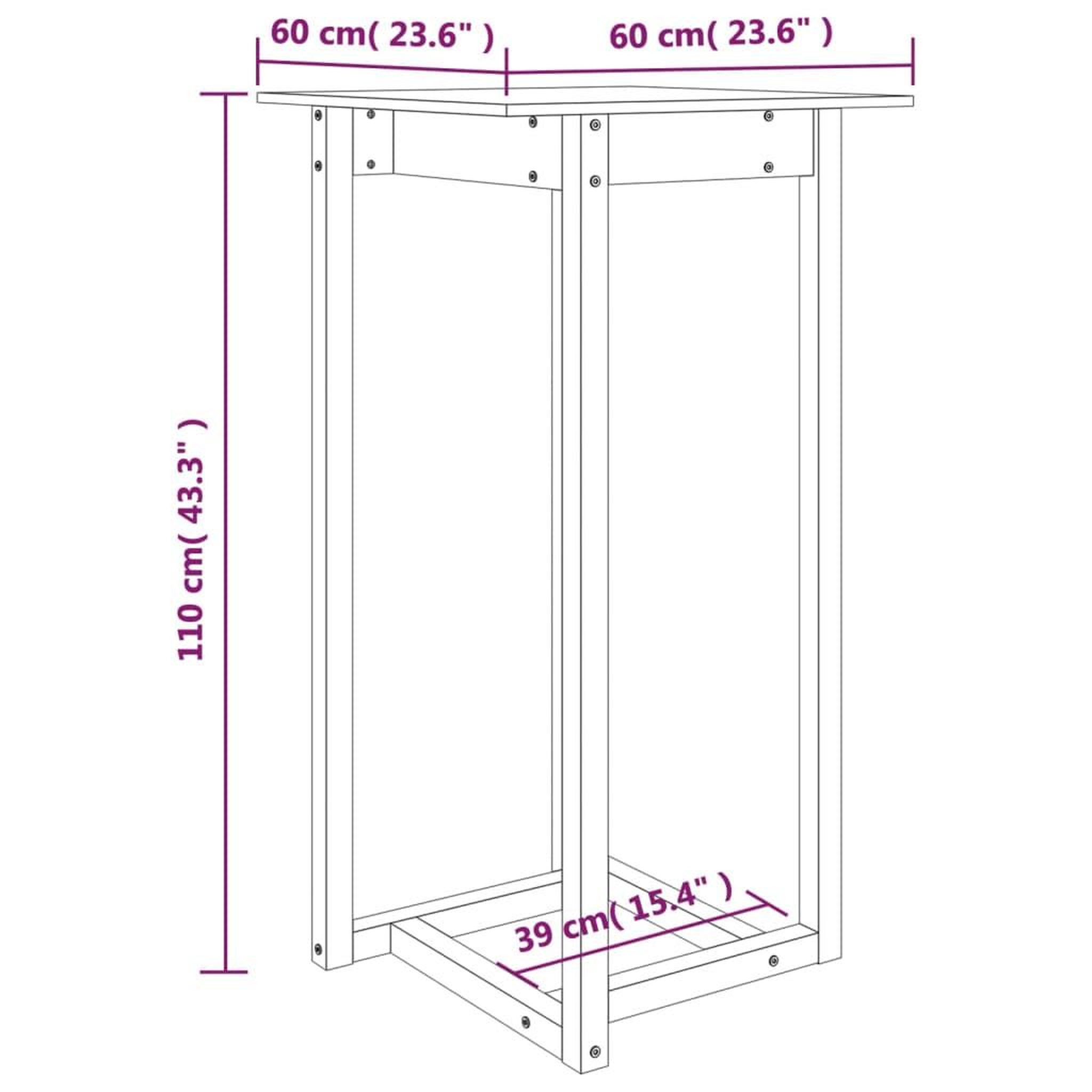 Voir la diapositive 6 : VIDAXL Table de bar Gris 60x60x110 cm Bois massif de pin
