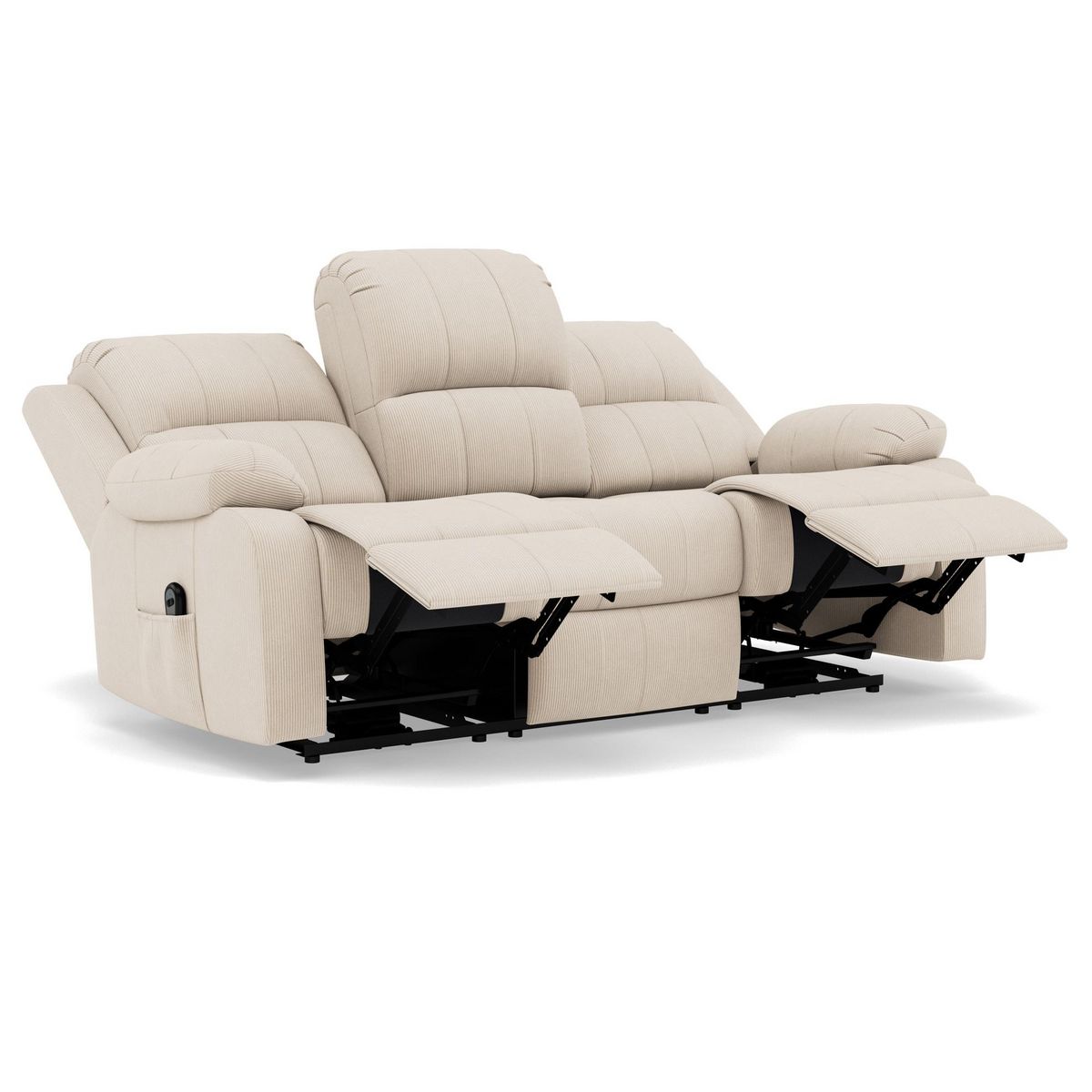 BEST MOBILIER Armand - canapé 3 places relax électrique en velours côtelé