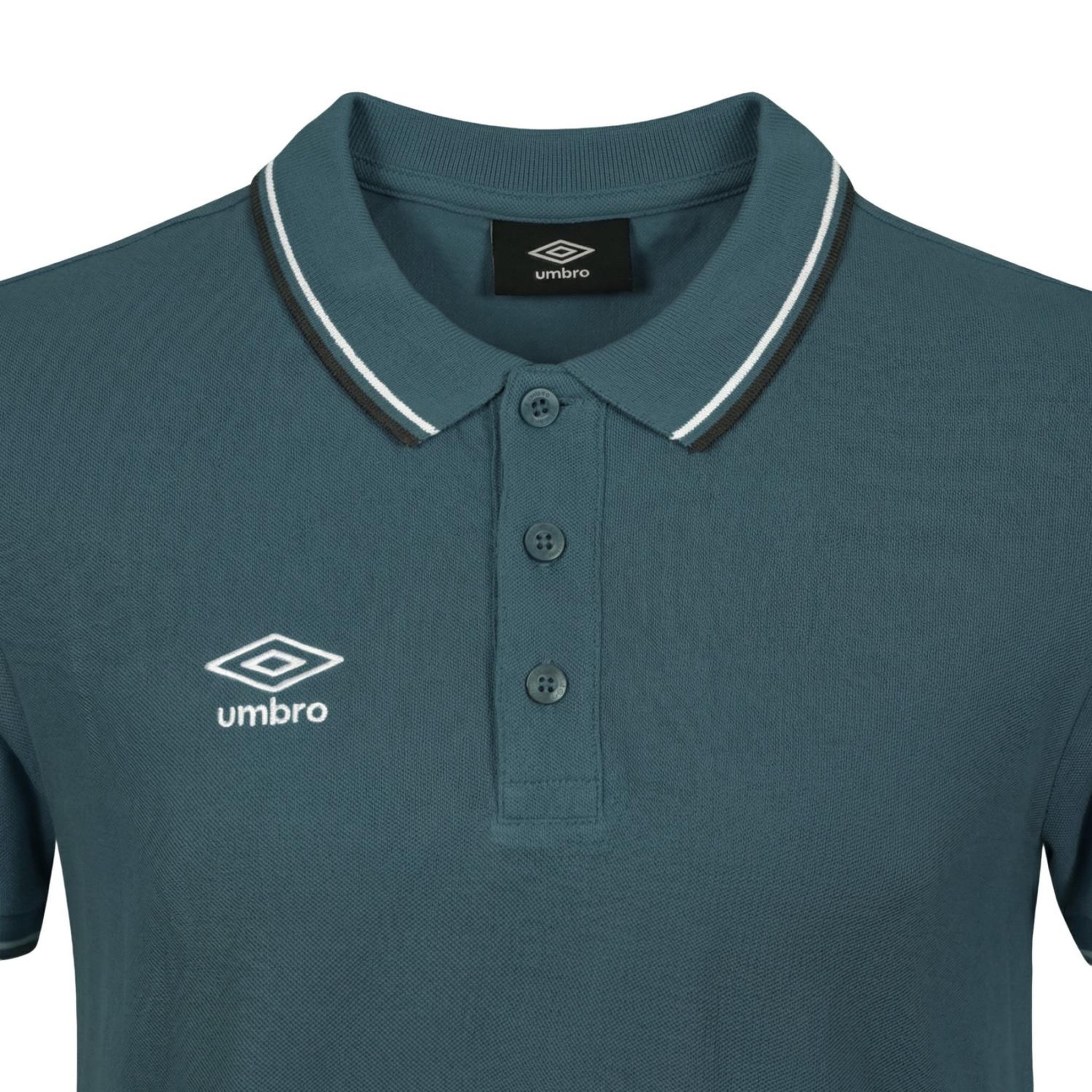Voir la diapositive 2 : UMBRO Polo homme bicolore en coton pique avec logo brodé 806450
