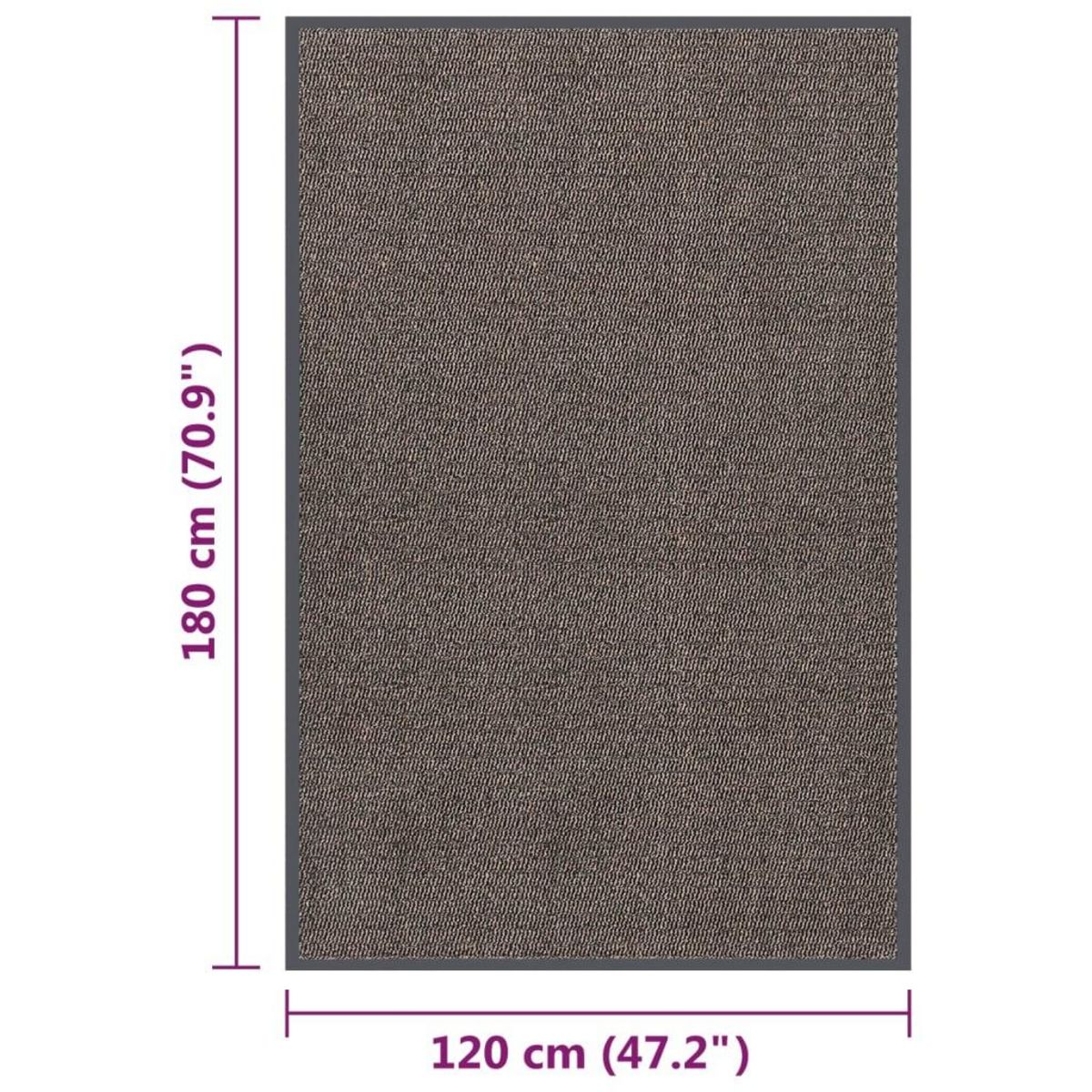 VIDAXL Paillasson touffete 120x180 cm Marron fonce