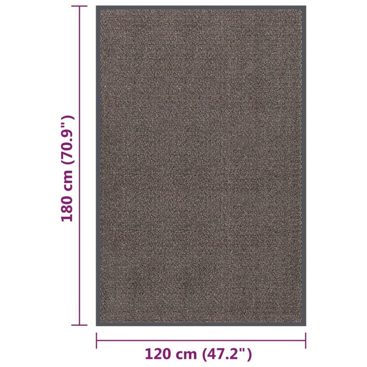 VIDAXL Paillasson touffete 120x180 cm Marron fonce