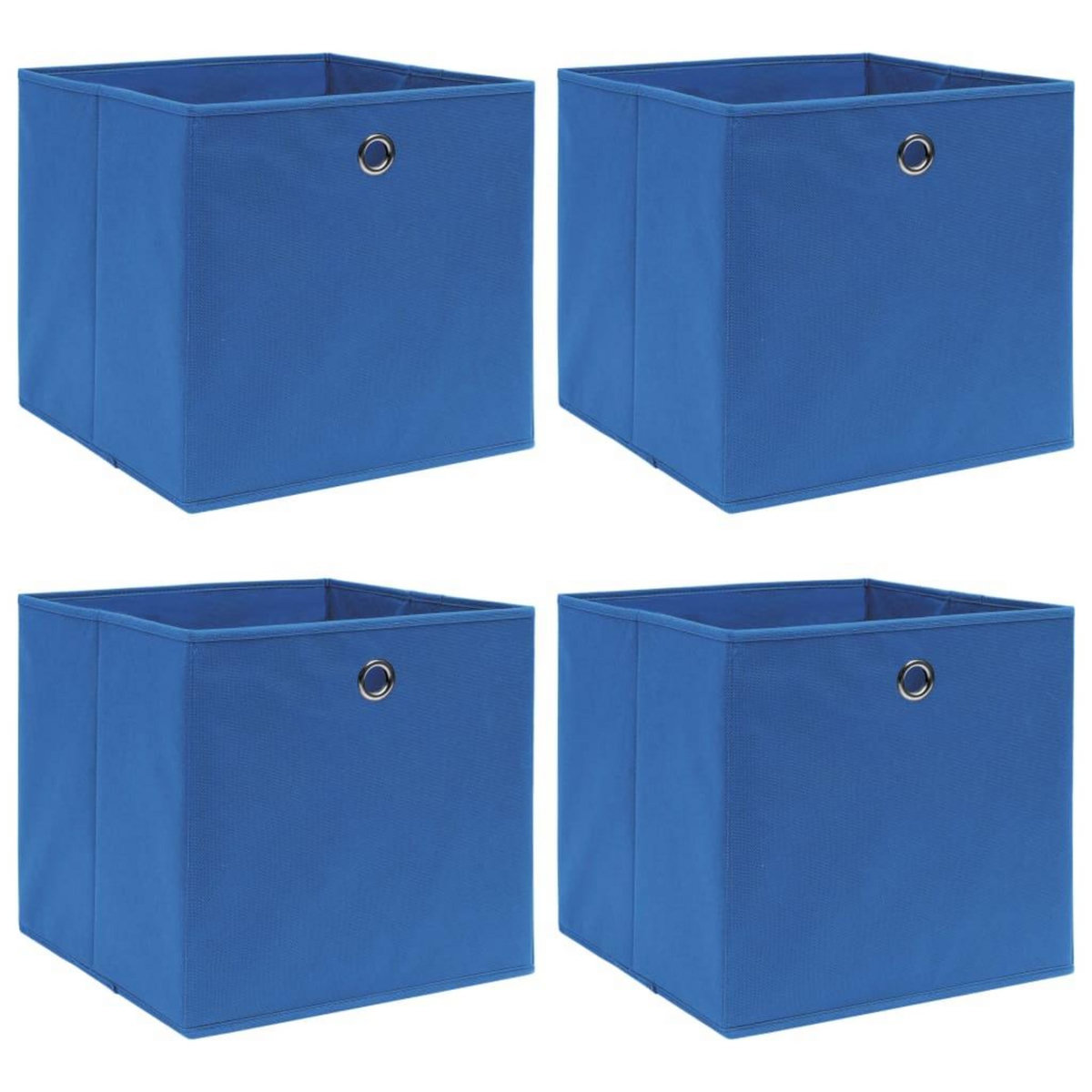 VIDAXL Boîtes de rangement 4 pcs Bleu 32x32x32 cm Tissu