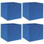 Voir la diapositive 1 : VIDAXL Boîtes de rangement 4 pcs Bleu 32x32x32 cm Tissu