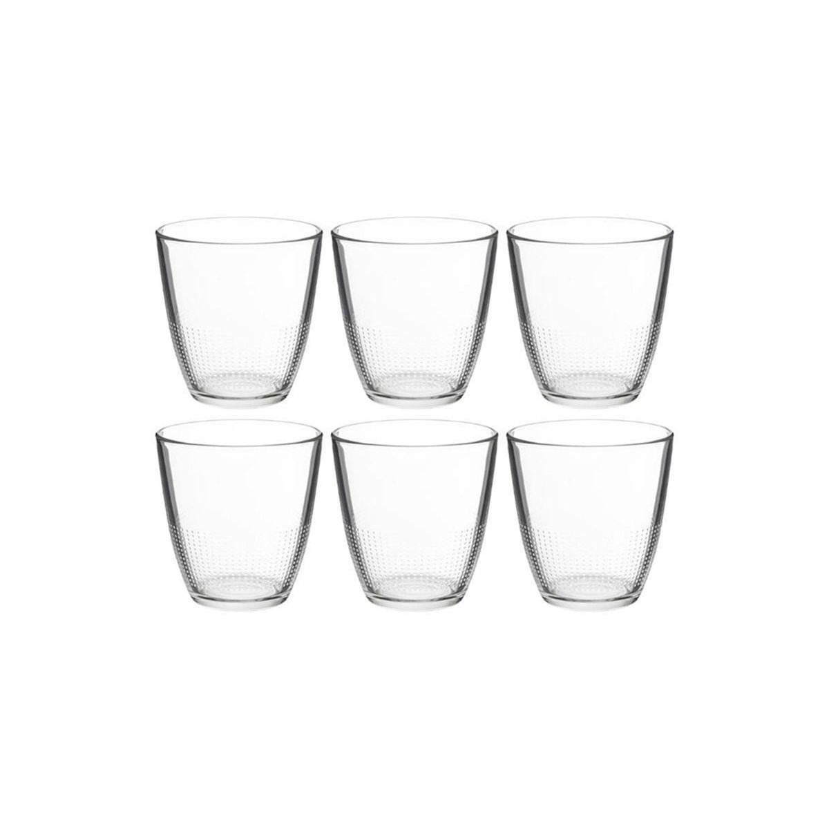 SECRET DE GOURMET Lot de 6 Gobelets Bas  Claudi'Eau  25cl Transparent