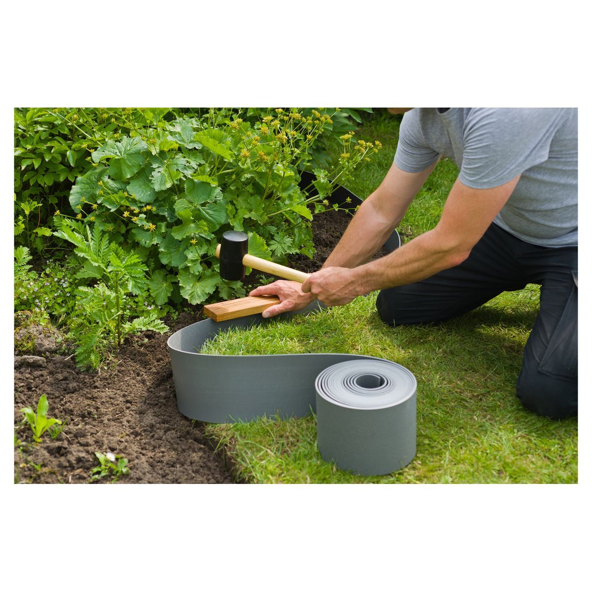 Nature Bordure de jardin - PE - Epaisseur 3 mm - Gris