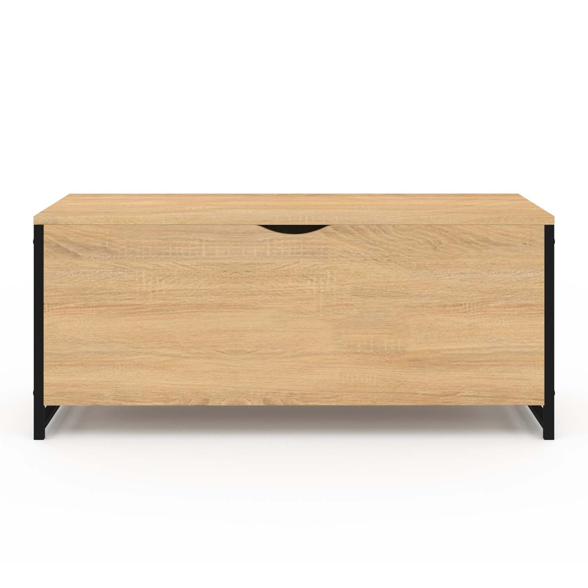Voir la diapositive 3 : ID MARKET Banc coffre rangement sur pied 100 cm detroit design industriel