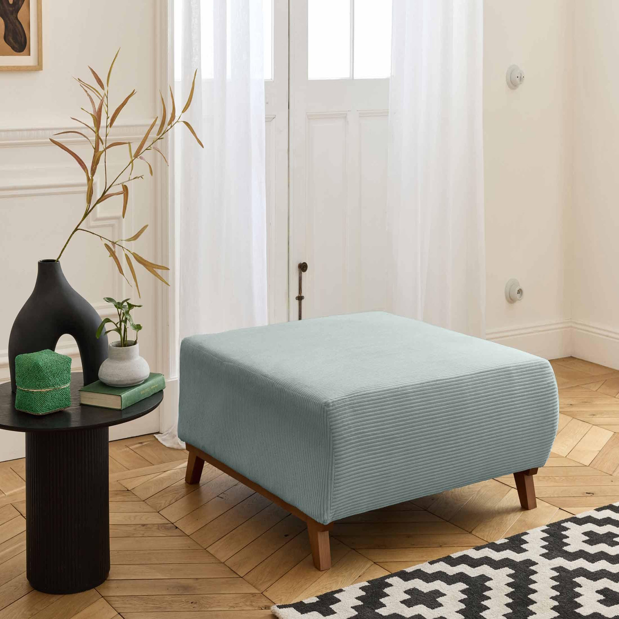 Voir la diapositive 5 : BEST MOBILIER Cristal - pouf modulable - 95 cm - en velours côtelé