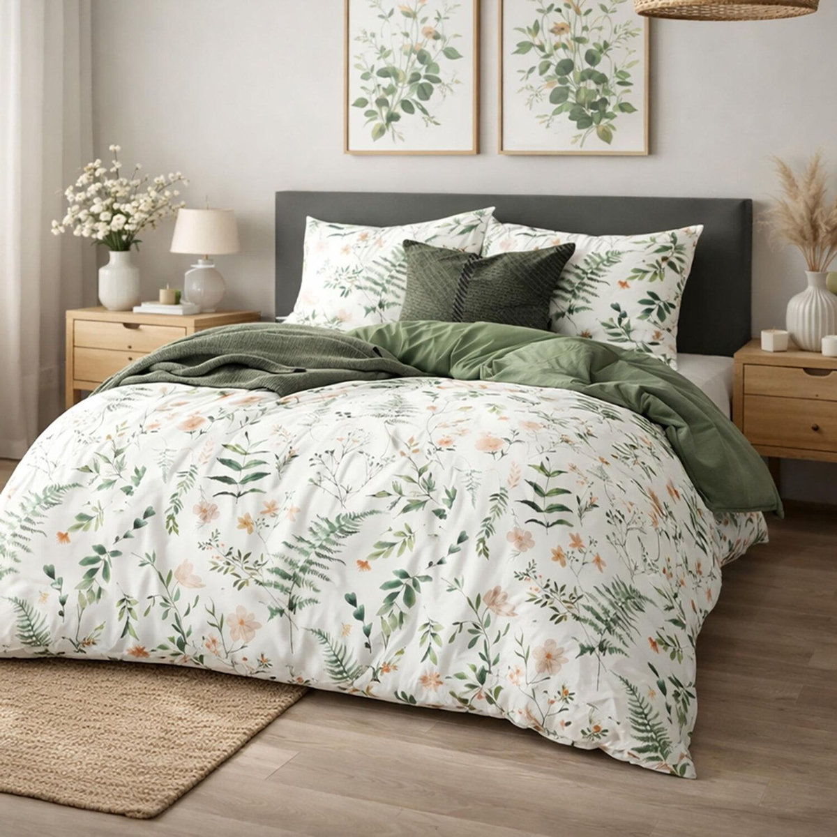 Home collection Parure housse de couette en coton 57 fils Lyken