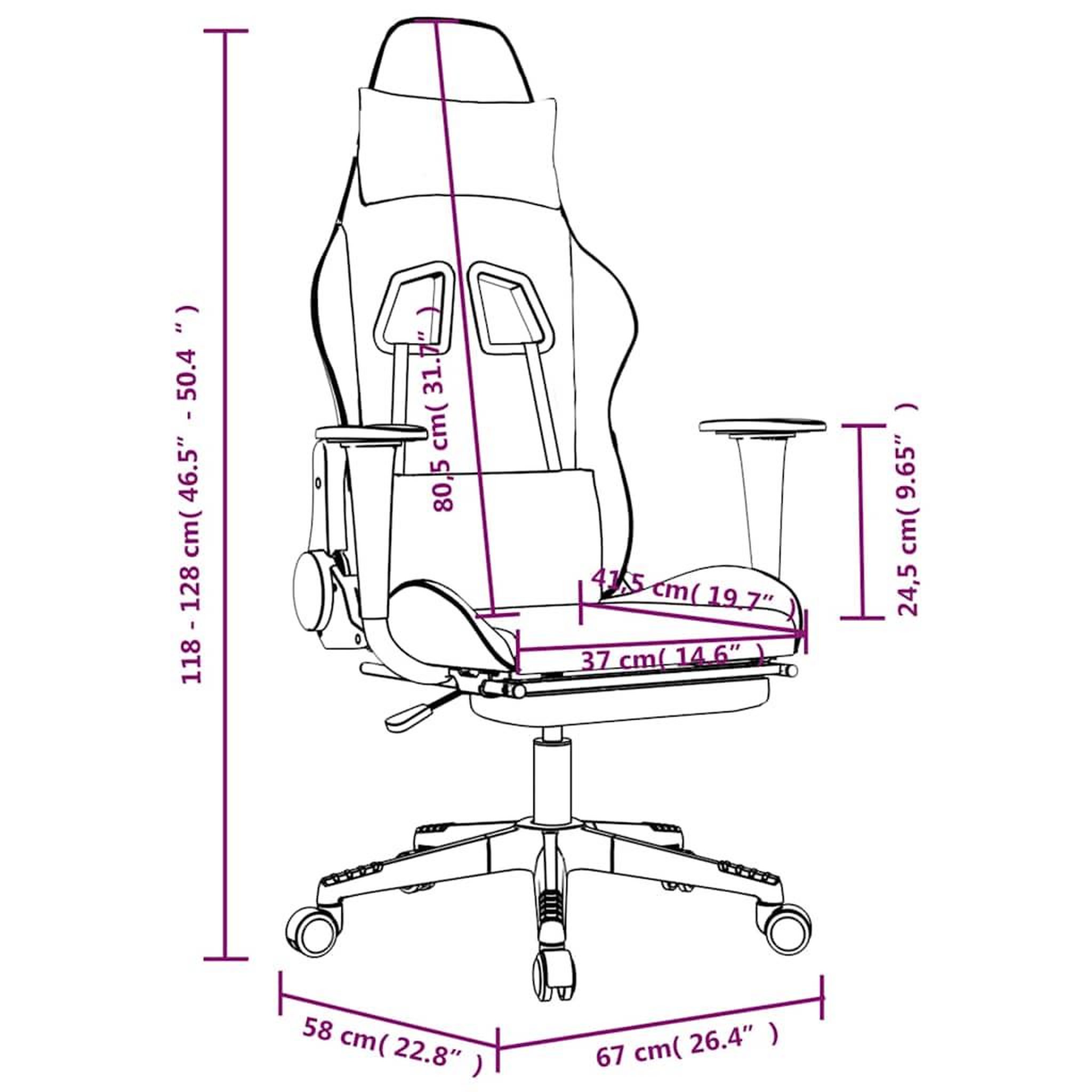Voir la diapositive 6 : VIDAXL Chaise de jeu de massage et repose-pied Noir et bleu Similicuir