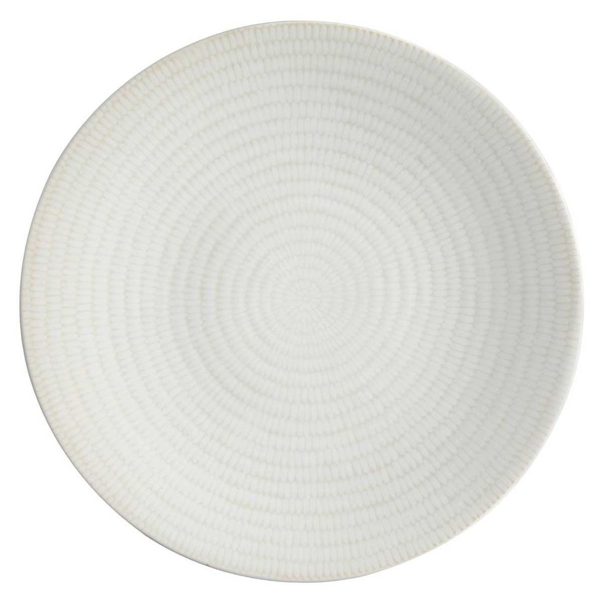 SECRET DE GOURMET Lot de 6 Assiettes Plates  Rice  27cm Blanc