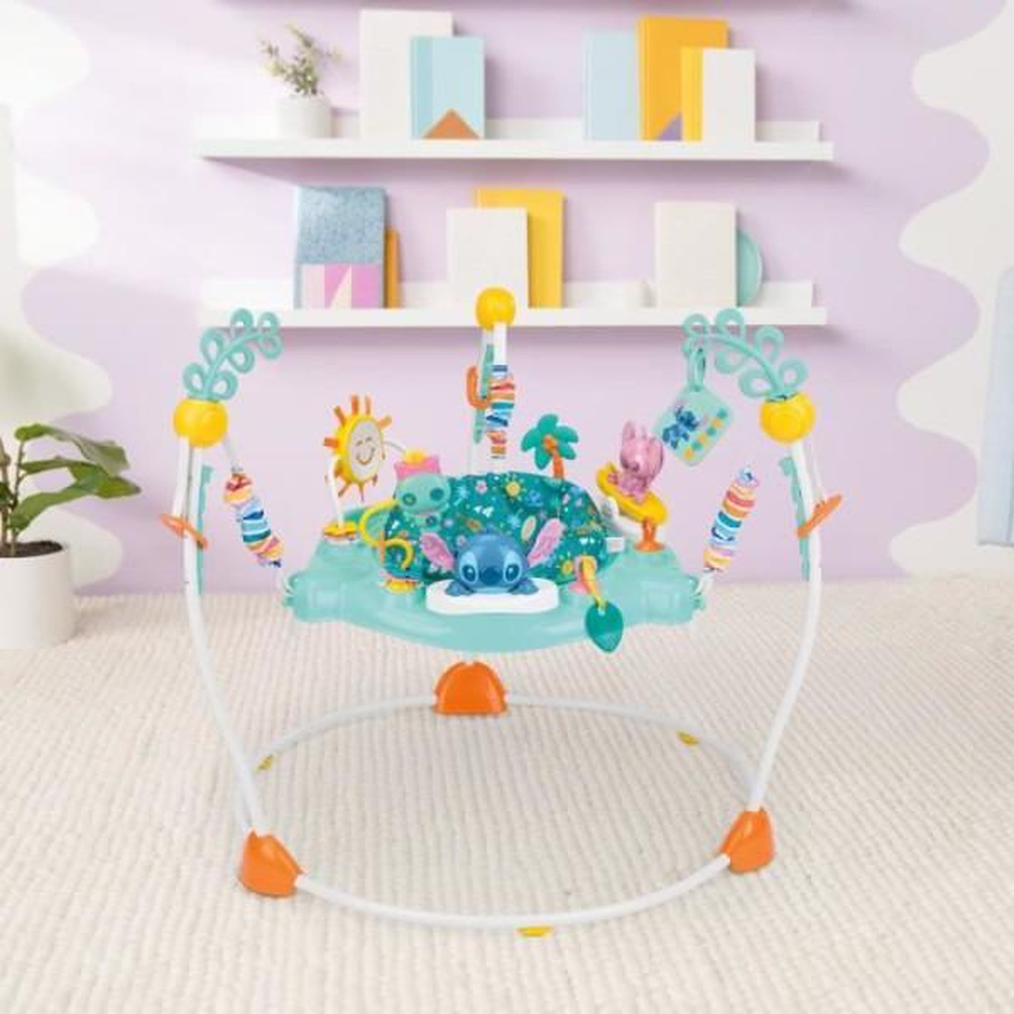 Voir la diapositive 5 : Bright Starts DISNEY BABY -STITCH- Aire d'éveil bébé multi-jouets, siege sauteur a rebonds évolutif, pivotant a 360° 10 jeux interactives