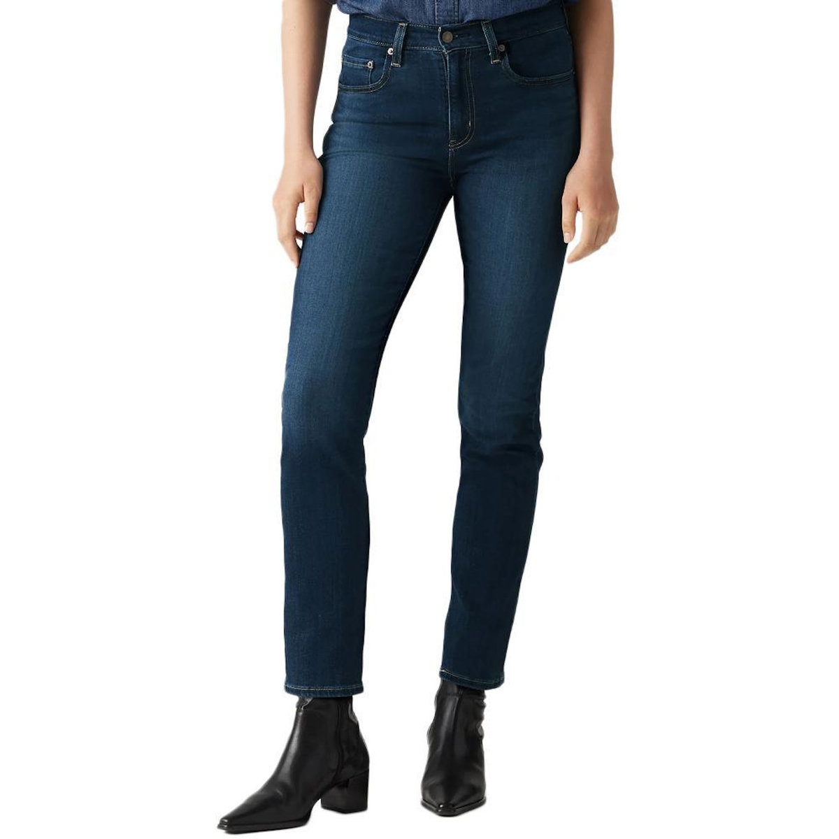 Levi's Jean 724 Bleu Foncé Femme Levi's  High Rise Straight 18883-0011