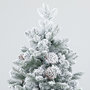Voir la diapositive 4 : HOMCOM Sapin de Noël artificiel H.180 cm 1489 branches enneigées 33 pommes de pin métal PVC PE vert blanc