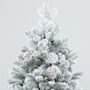 Voir la diapositive 4 : HOMCOM Sapin de Noël artificiel H.180 cm 1489 branches enneigées 33 pommes de pin métal PVC PE vert blanc