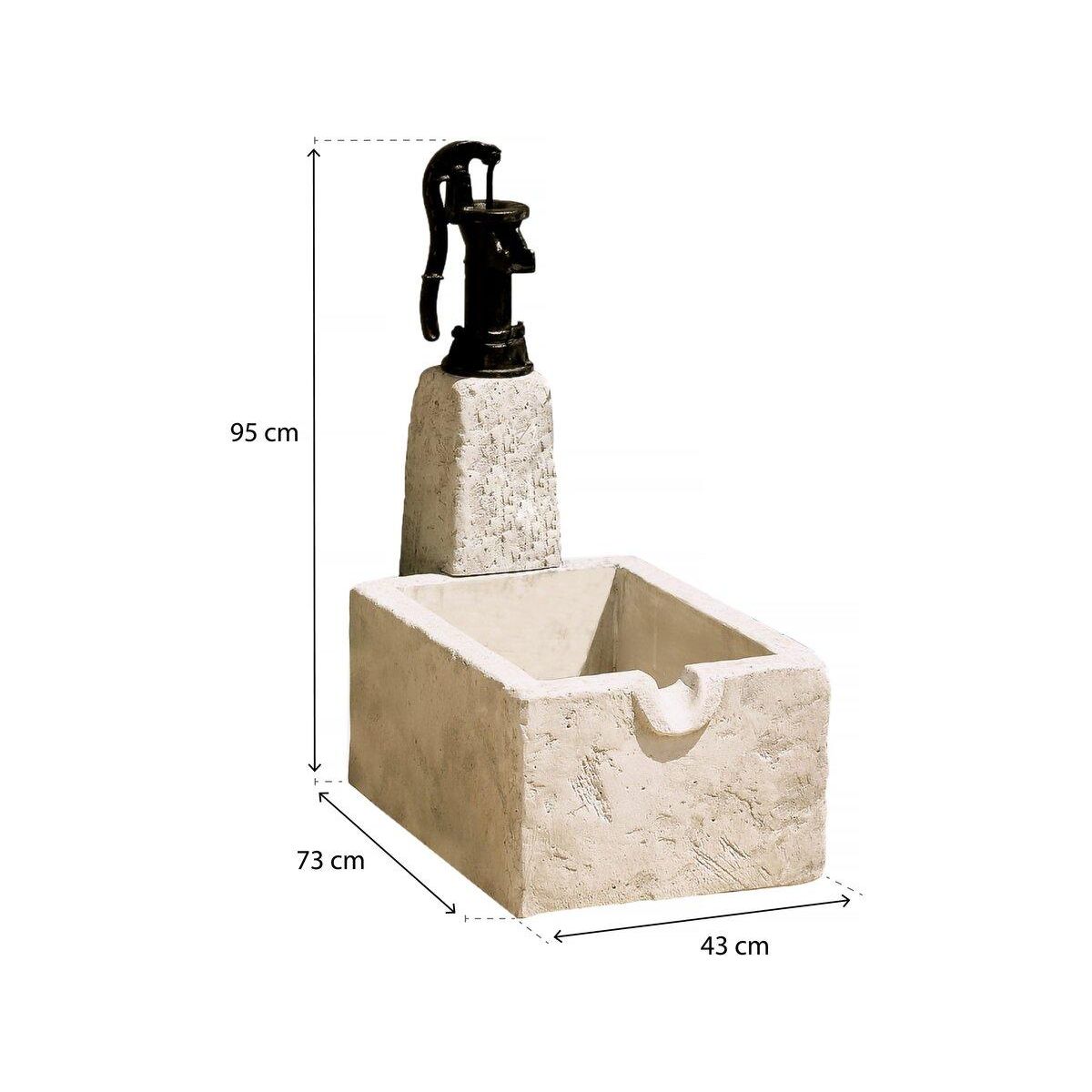 Habitat et Jardin Fontaine  RETRO  - Pierre reconstituée - 43 x 73 x 95 cm