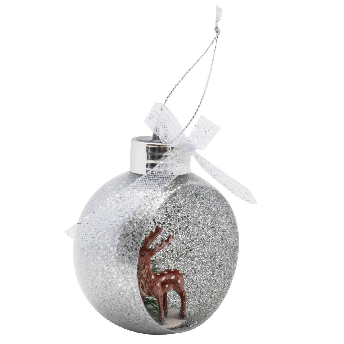 WERKAPRO Boule à neige de renne lumineuse