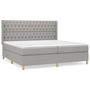 Voir la diapositive 2 : VIDAXL Sommier a lattes de lit avec matelas Gris clair 200x200cm Tissu