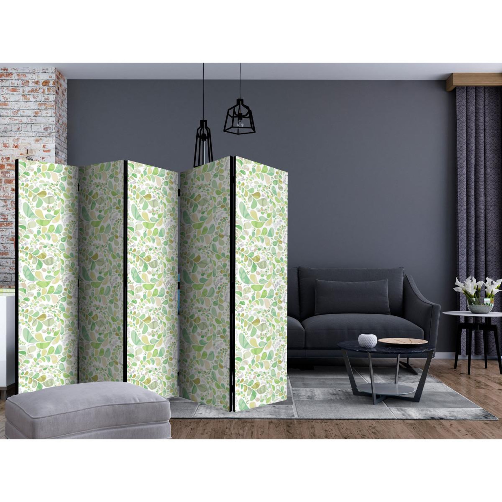Voir la diapositive 2 : Paris Prix Paravent 5 volets  plants stained glass  172x225cm
