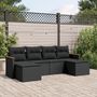 Voir la diapositive 1 : VIDAXL Salon de jardin 6 pcs avec coussins noir resine tressee
