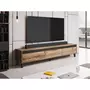 BEST MOBILIER Lord - meuble tv - bois et noir - 185 cm - style industriel -