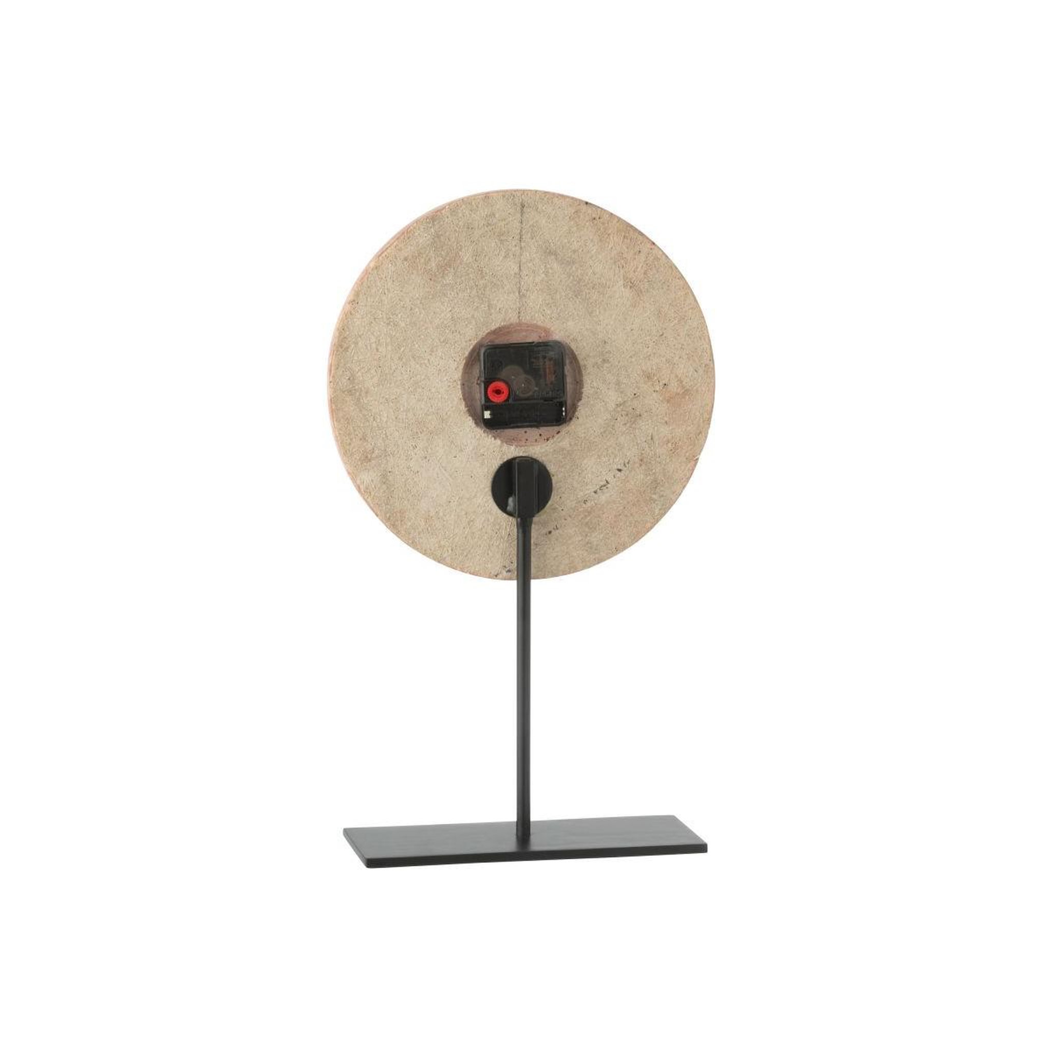 Voir la diapositive 2 : J-LINE Horloge murale en marbre  eula  44cm terracotta