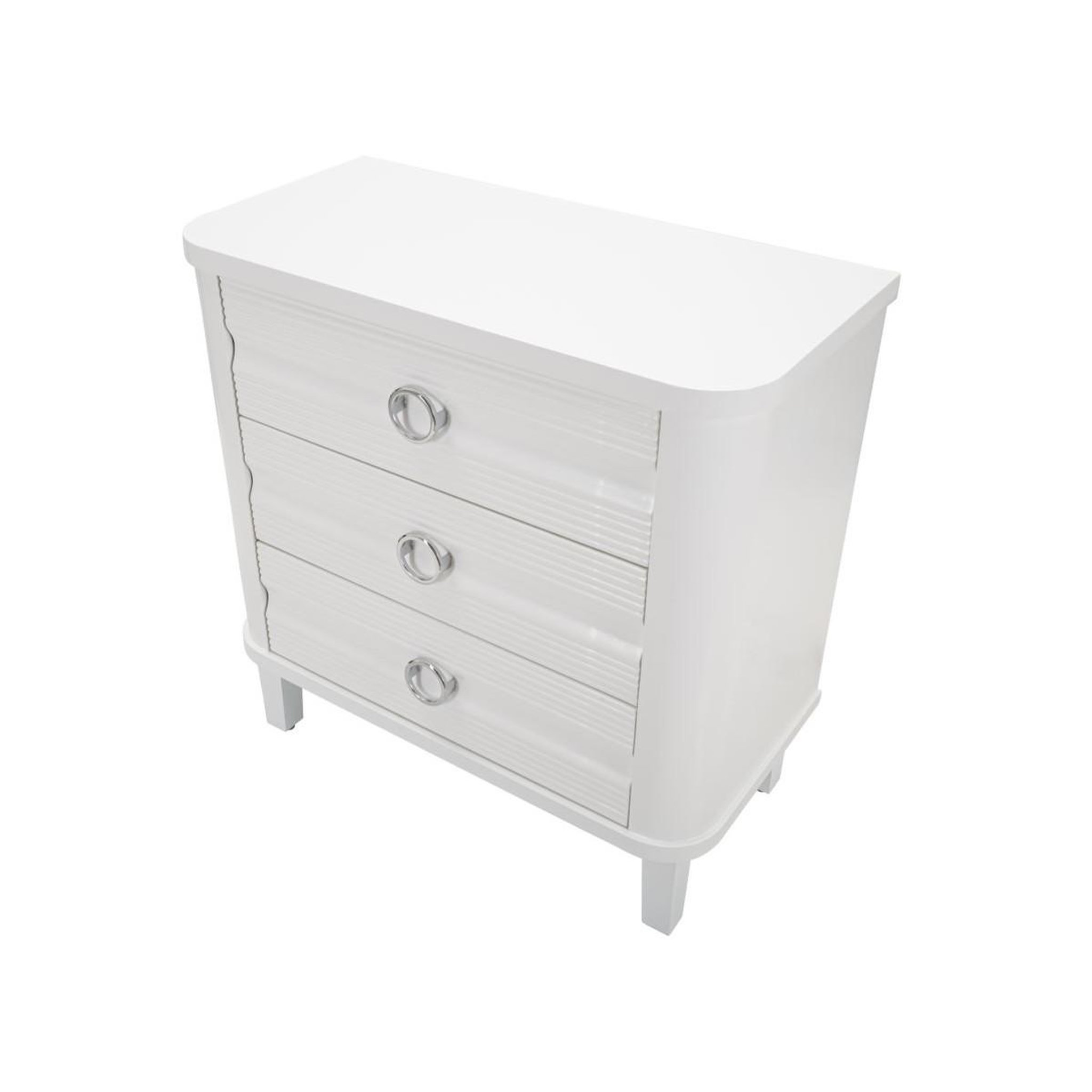 Voir la diapositive 4 : Paris Prix Commode 3 tiroirs en bois  shine  84cm blanc
