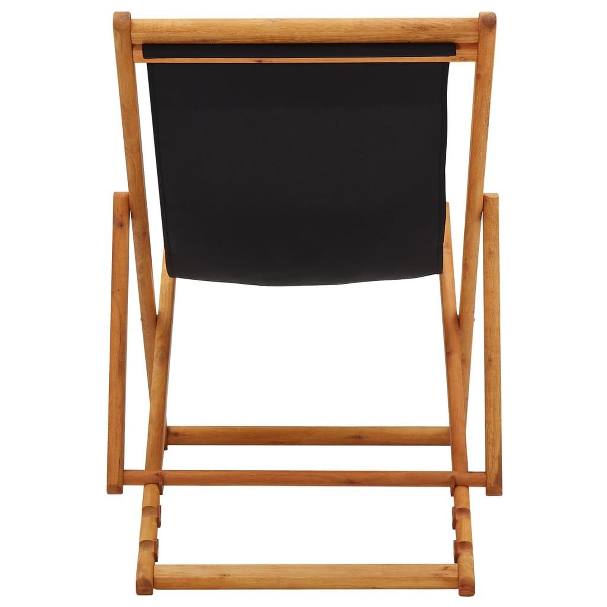 Voir la diapositive 5 : VIDAXL Chaise pliable de plage bois d'eucalyptus et tissu noir
