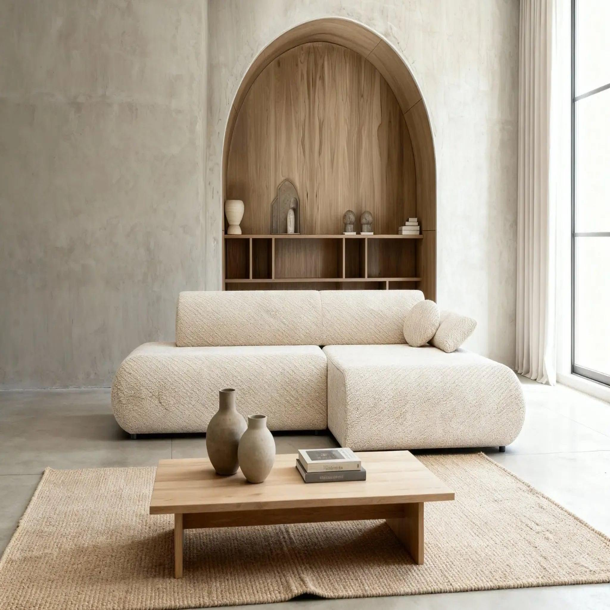 Voir la diapositive 3 : CASANOVA PARIS Levi - canapé d'angle convertible tissu lisse