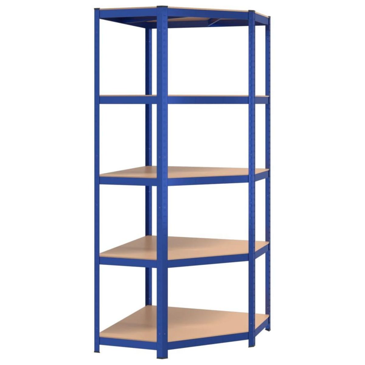 VIDAXL Etagere d'angle a 5 niveaux Bleu Acier et bois d'ingenierie