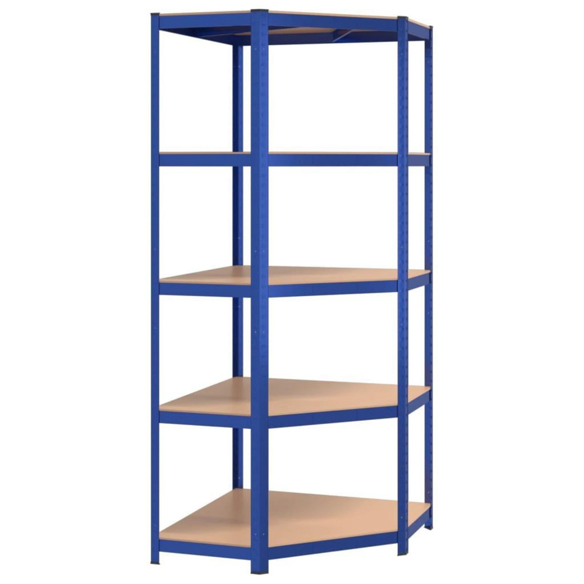 VIDAXL Etagere d'angle a 5 niveaux Bleu Acier et bois d'ingenierie