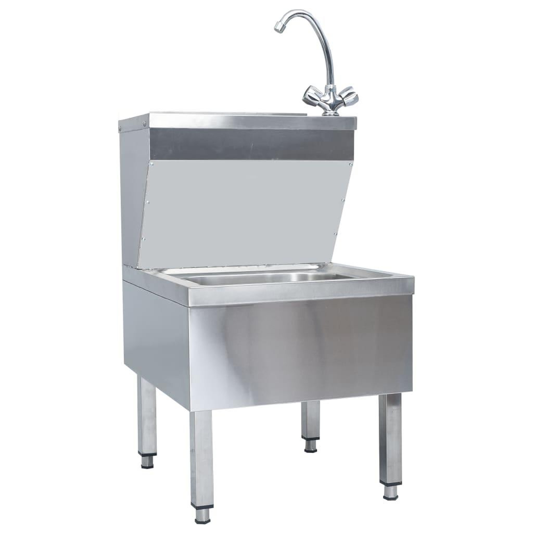 Voir la diapositive 2 : VIDAXL Lavabo commercial de lavage des mains avec robinet Inox