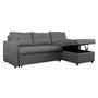 Voir la diapositive 4 : Paris Prix Canapé d'Angle Convertible Tissu  Corto  221cm Gris