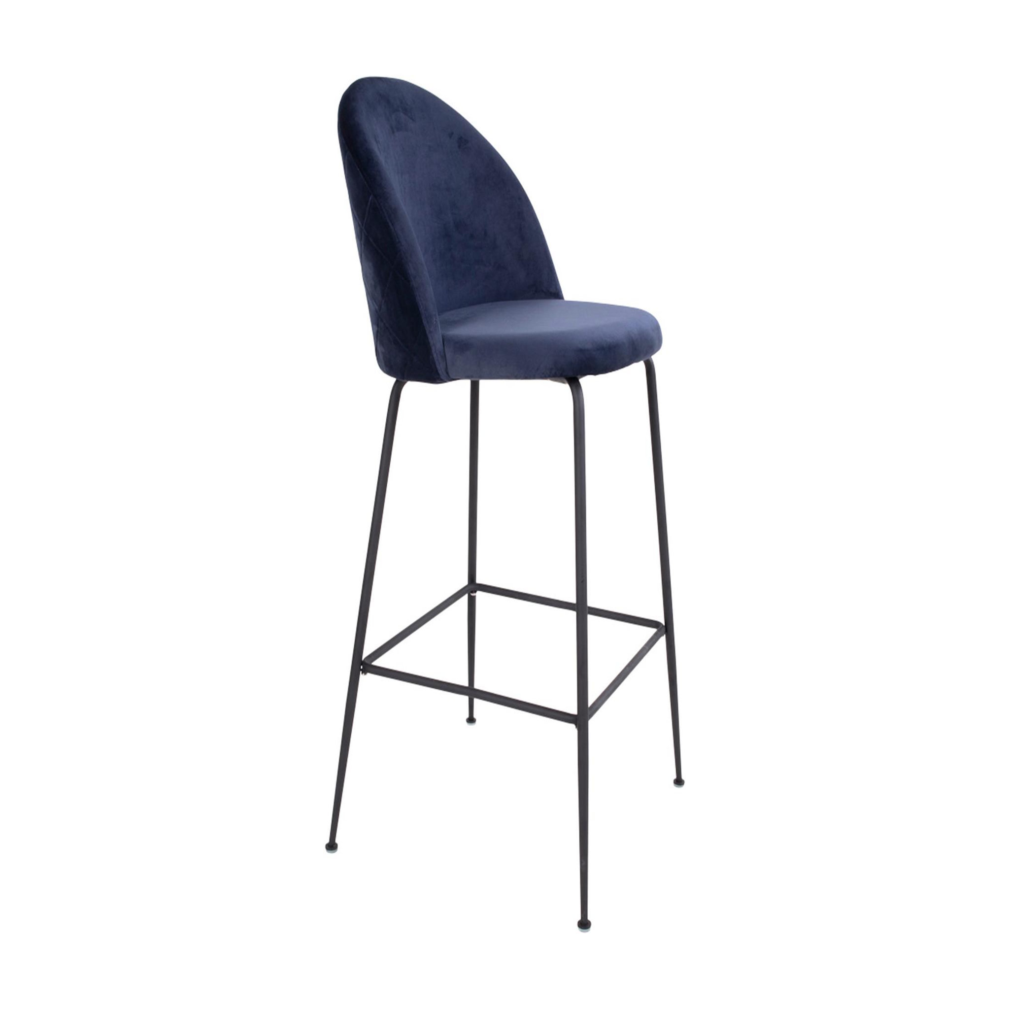 Voir la diapositive 4 : LISA DESIGN Antigua - lot de 2 tabourets de bar - en velours bleu