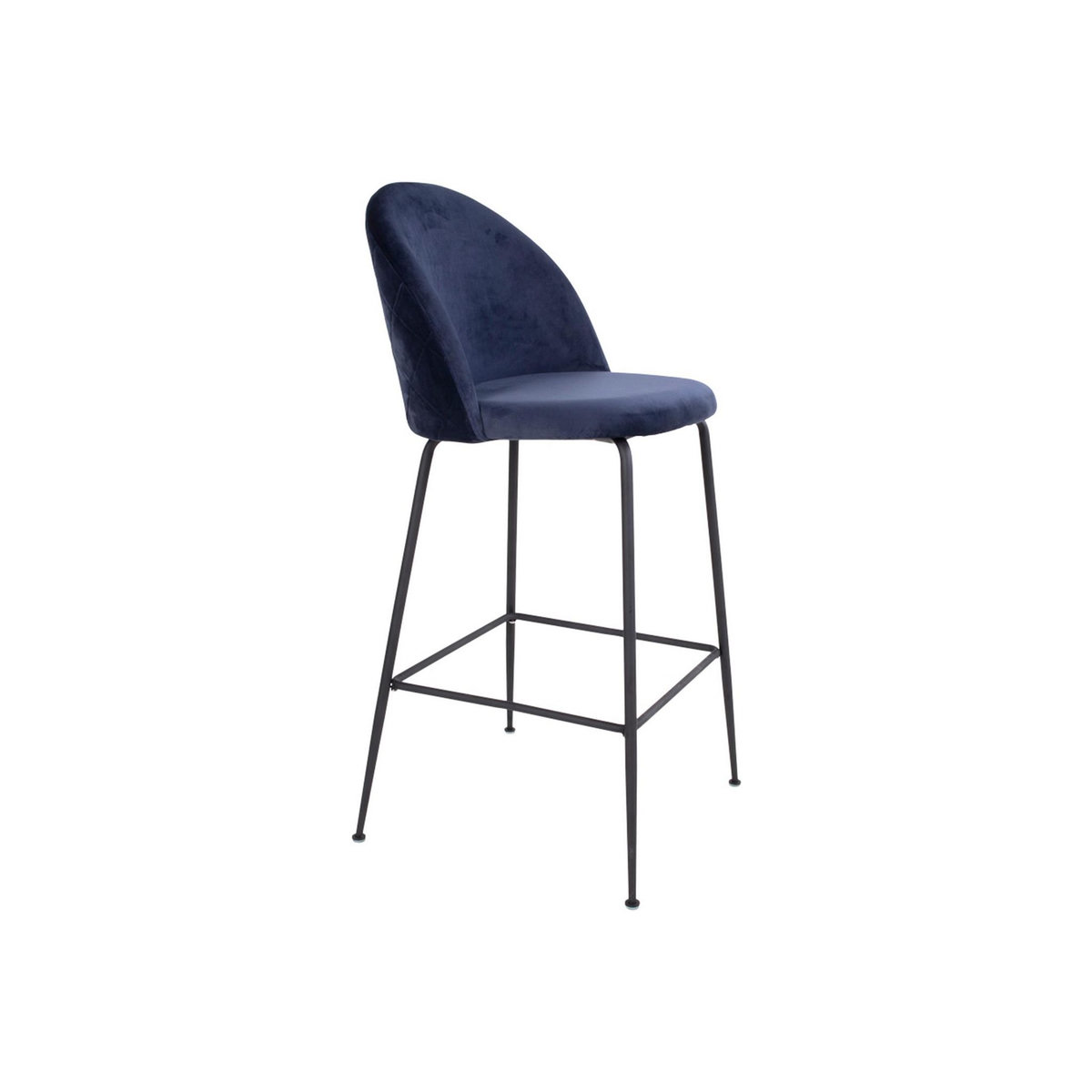 LISA DESIGN Antigua - lot de 2 tabourets de bar - en velours bleu