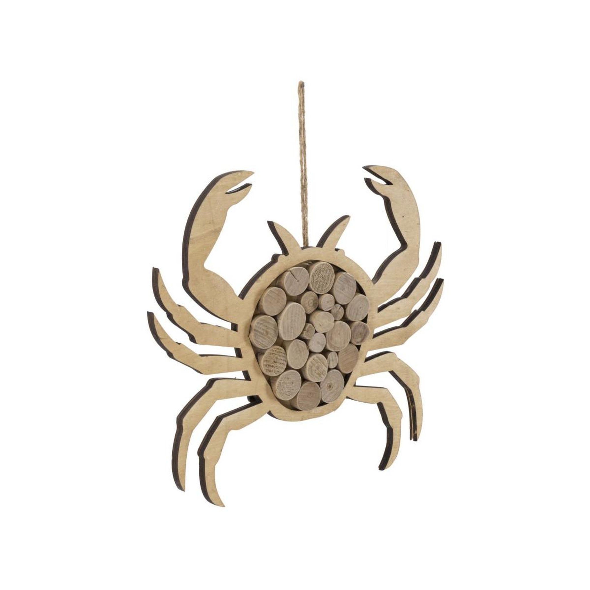 Voir la diapositive 2 : Paris Prix Décoration murale en bois à suspendre  crabe  35cm naturel