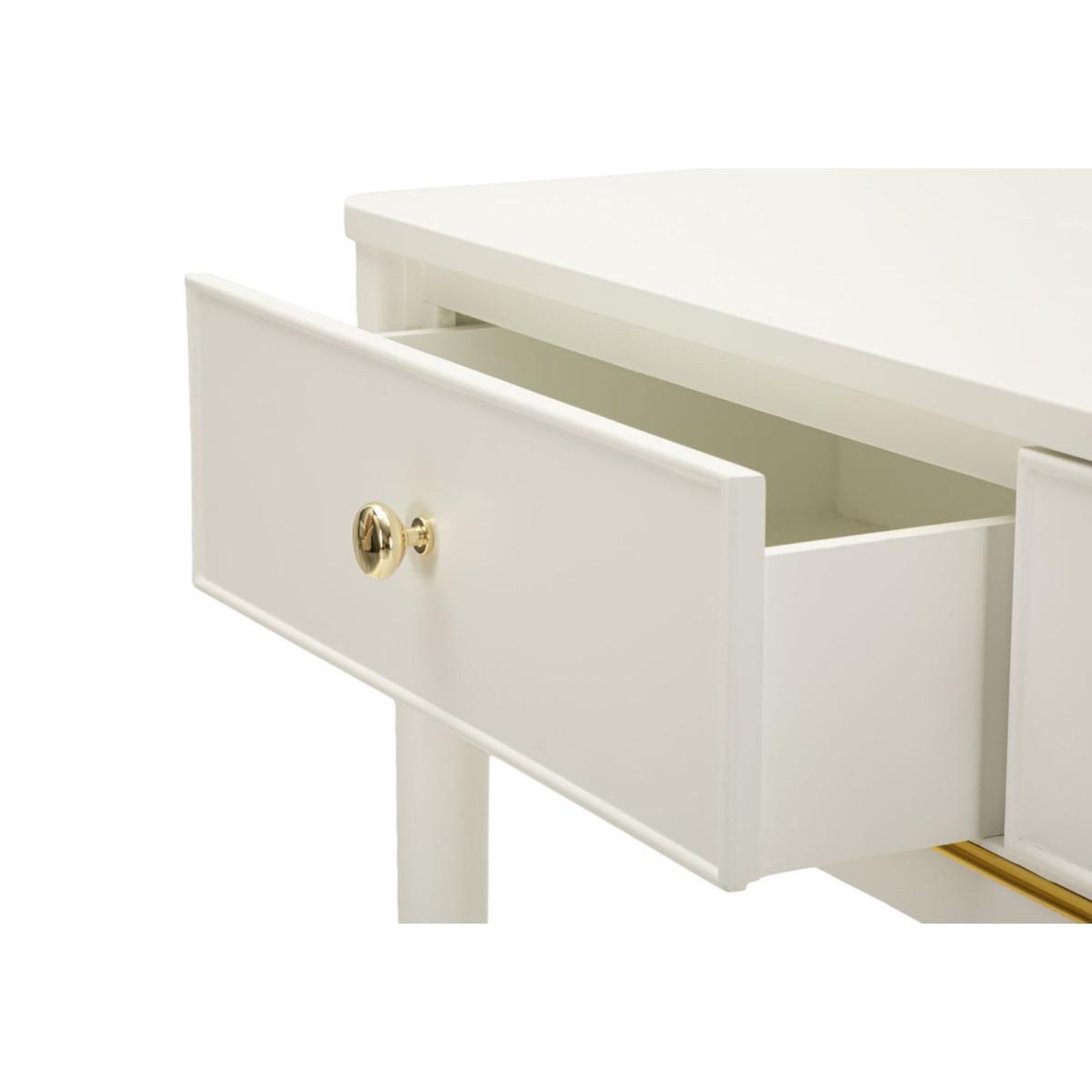 Voir la diapositive 5 : Paris Prix Console 2 tiroirs  camille  101cm blanc & or
