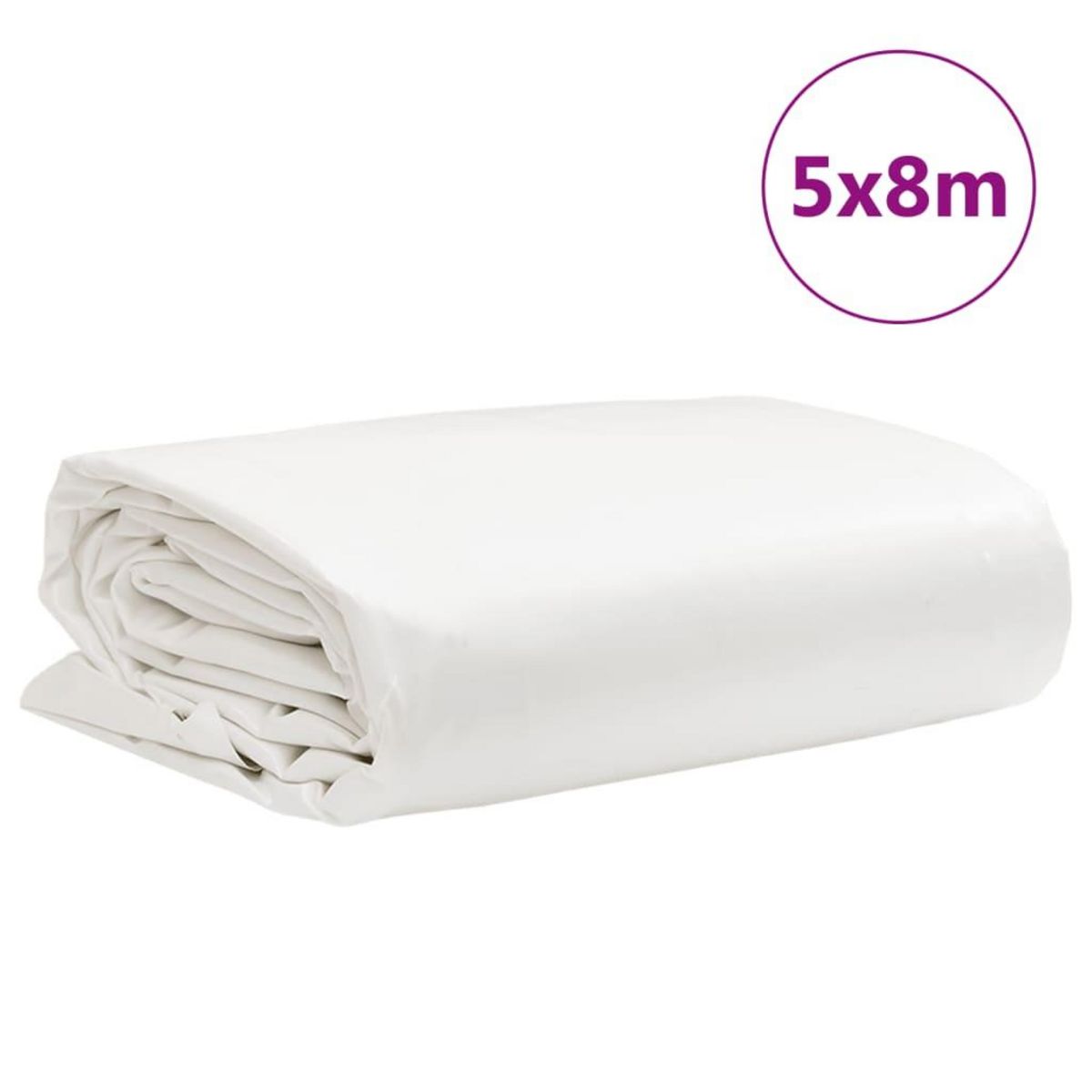 VIDAXL Bache blanc 5x8 m 600 g/m²