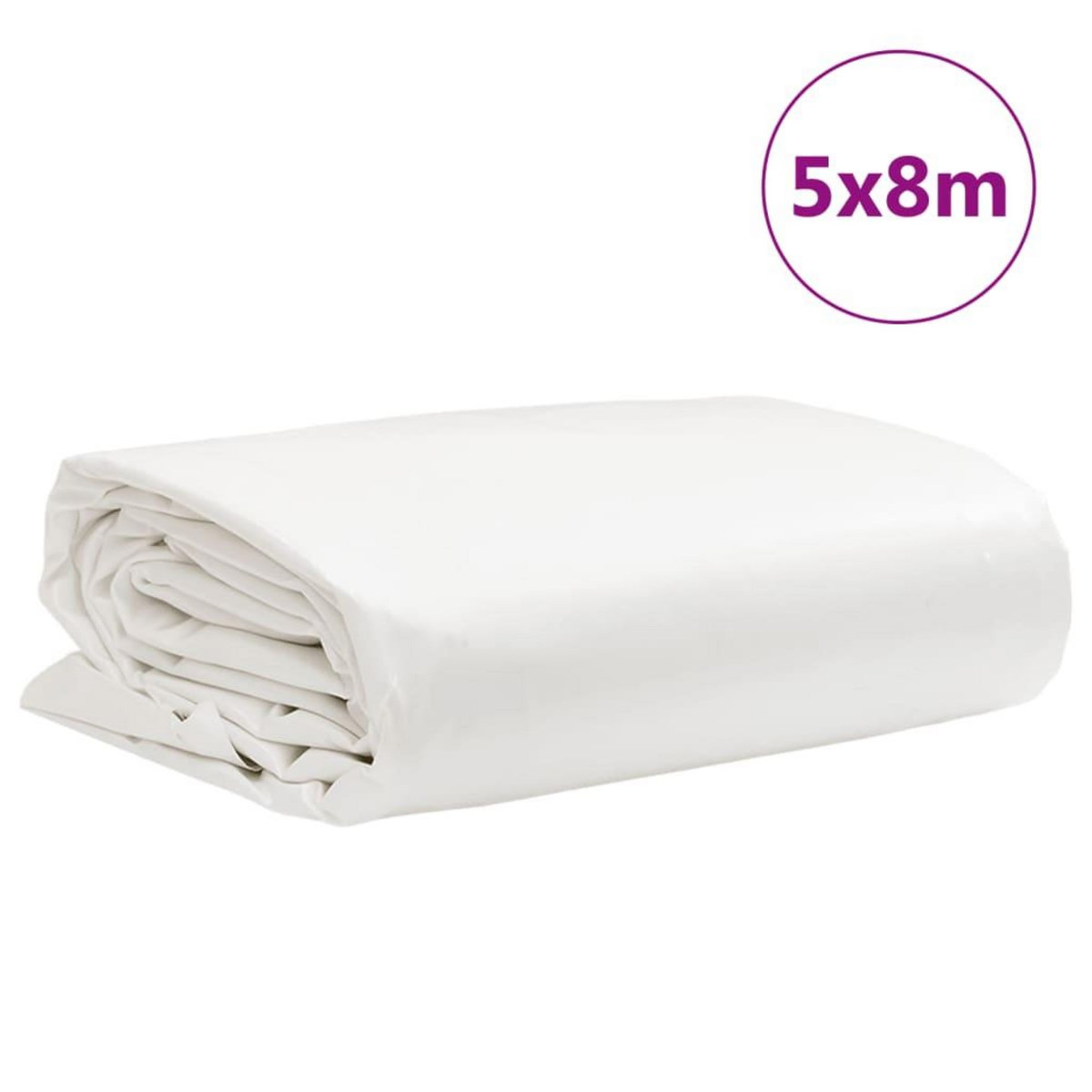 VIDAXL Bache blanc 5x8 m 600 g/m²