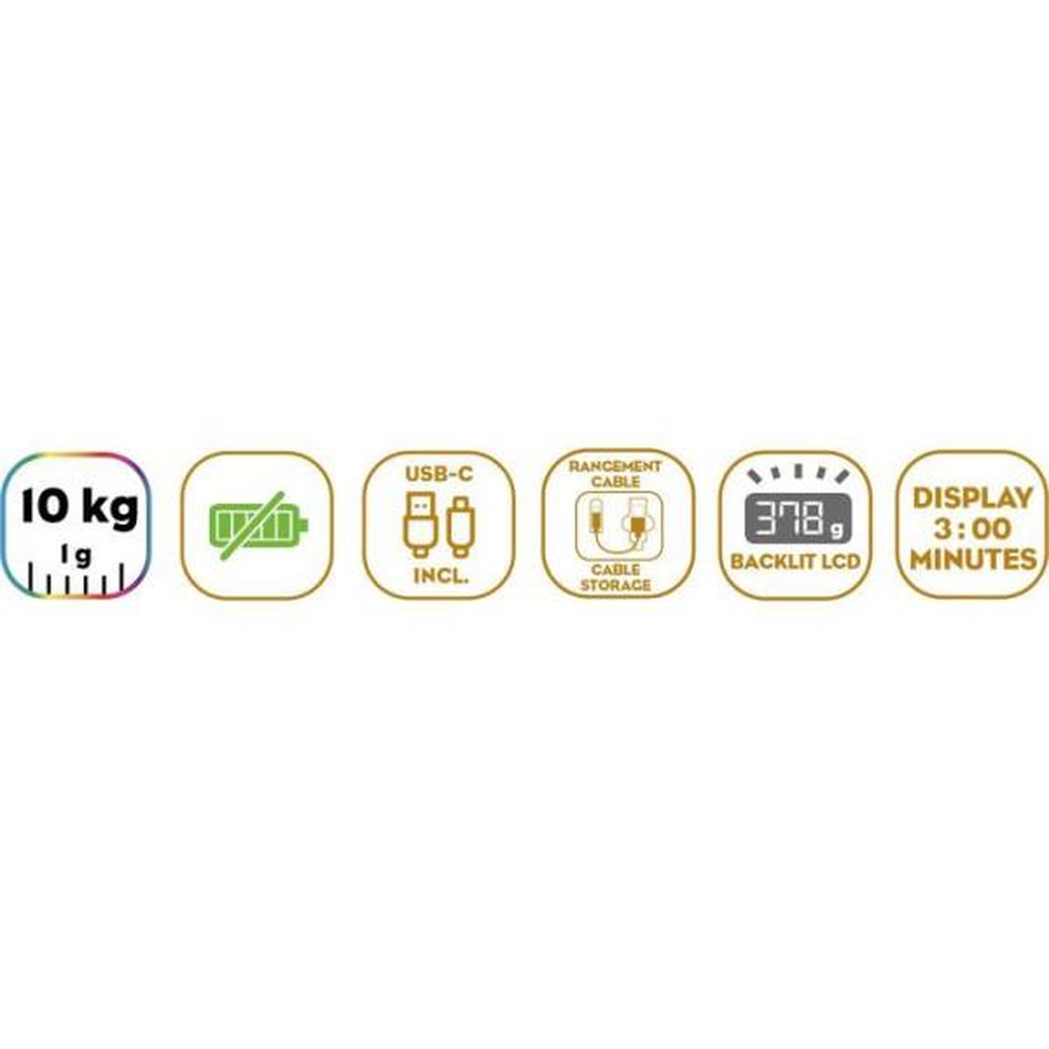 Voir la diapositive 4 : LITTLE BALANCE Balance de Cuisine Electronique de Precision  - LITTLE BALANCE - 8712 - Happy Genius 10 - USB - Sans pile - Bois naturel
