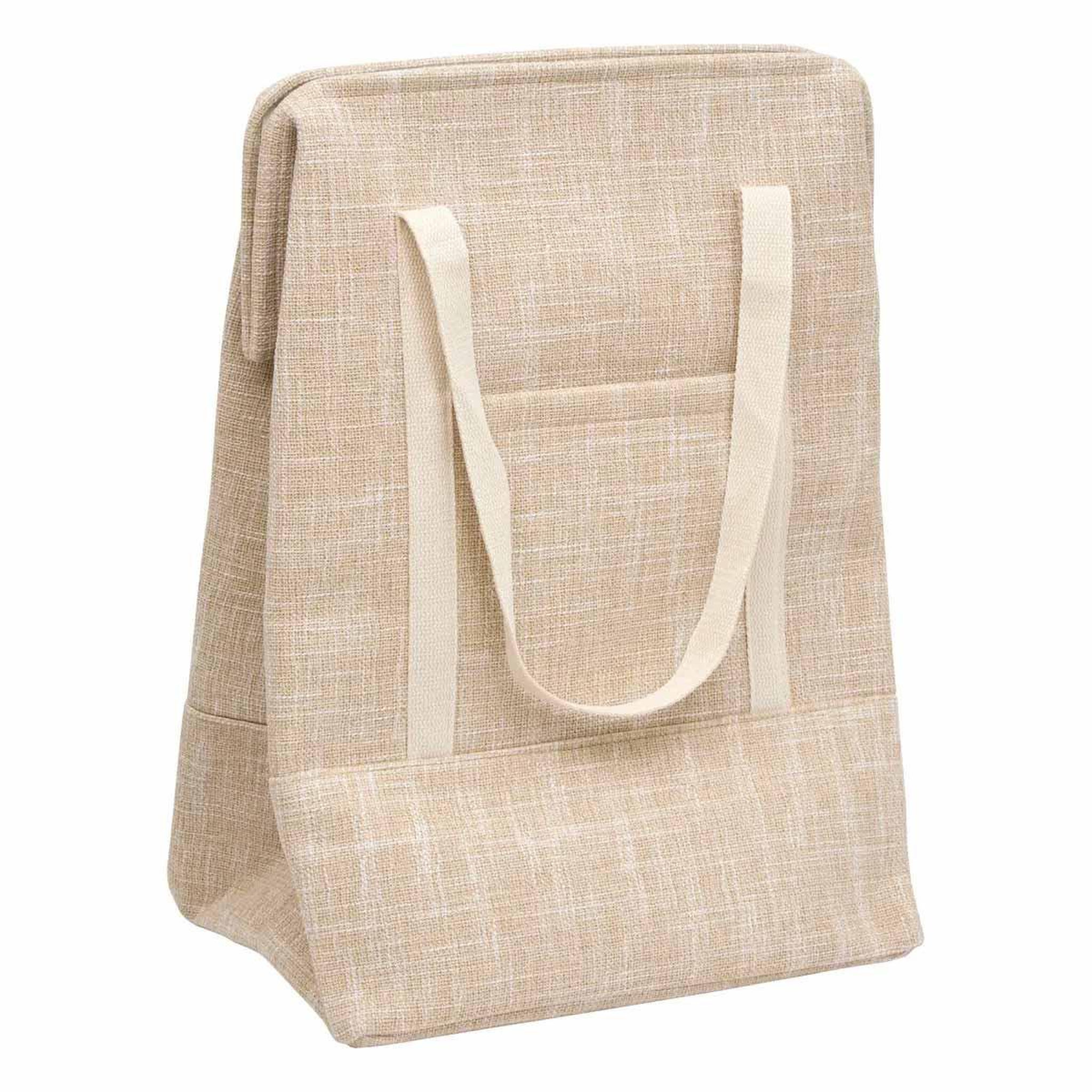 Voir la diapositive 2 : FIVE Panier à linge en tissu  bouton aimanté  70l beige