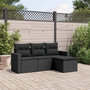 Voir la diapositive 1 : VIDAXL Salon de jardin 4 pcs avec coussins noir resine tressee