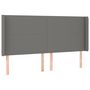 Voir la diapositive 3 : VIDAXL Tete de lit a LED Gris fonce 203x16x118/128 cm Tissu