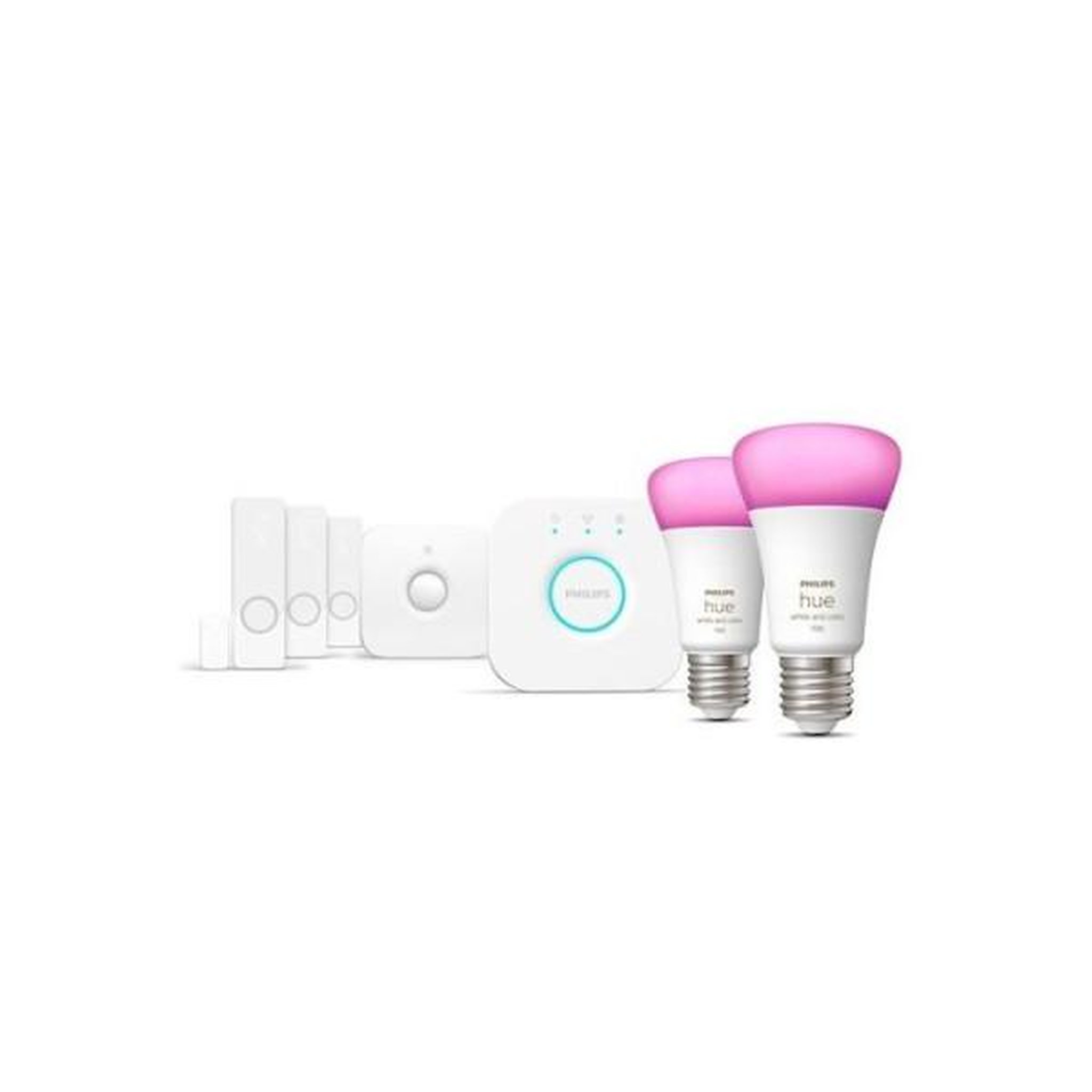 PHILIPS HUE Ampoules connectées - PHILIPS HUE - E27 - Kit de démarrage - 2 ampoules - Détecteurs de contact