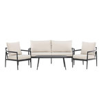 Paris Prix Salon de Jardin 4 Places  Taromina  176cm Noir