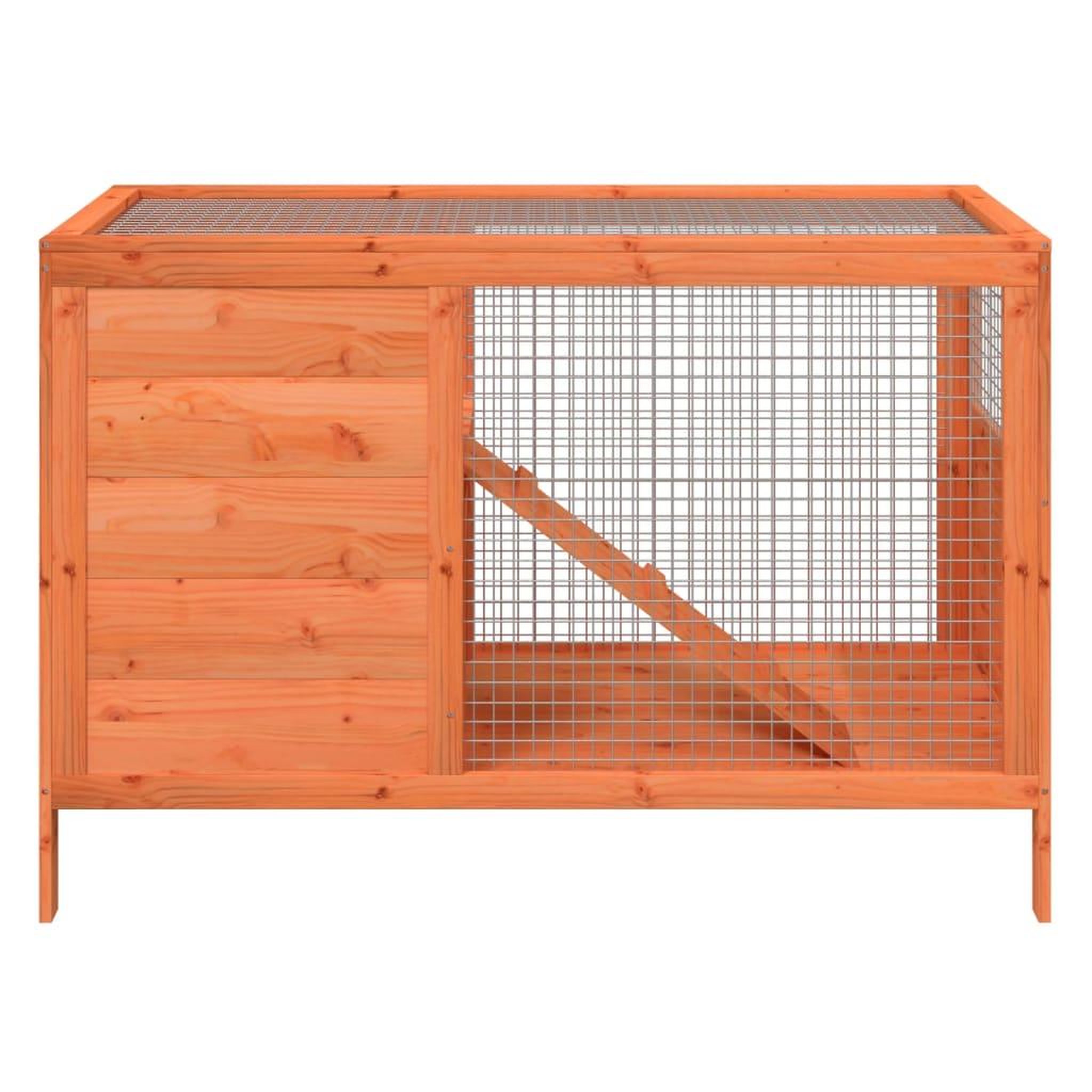 Voir la diapositive 3 : VIDAXL Clapier marron 103x44x69,5 cm bois de pin massif