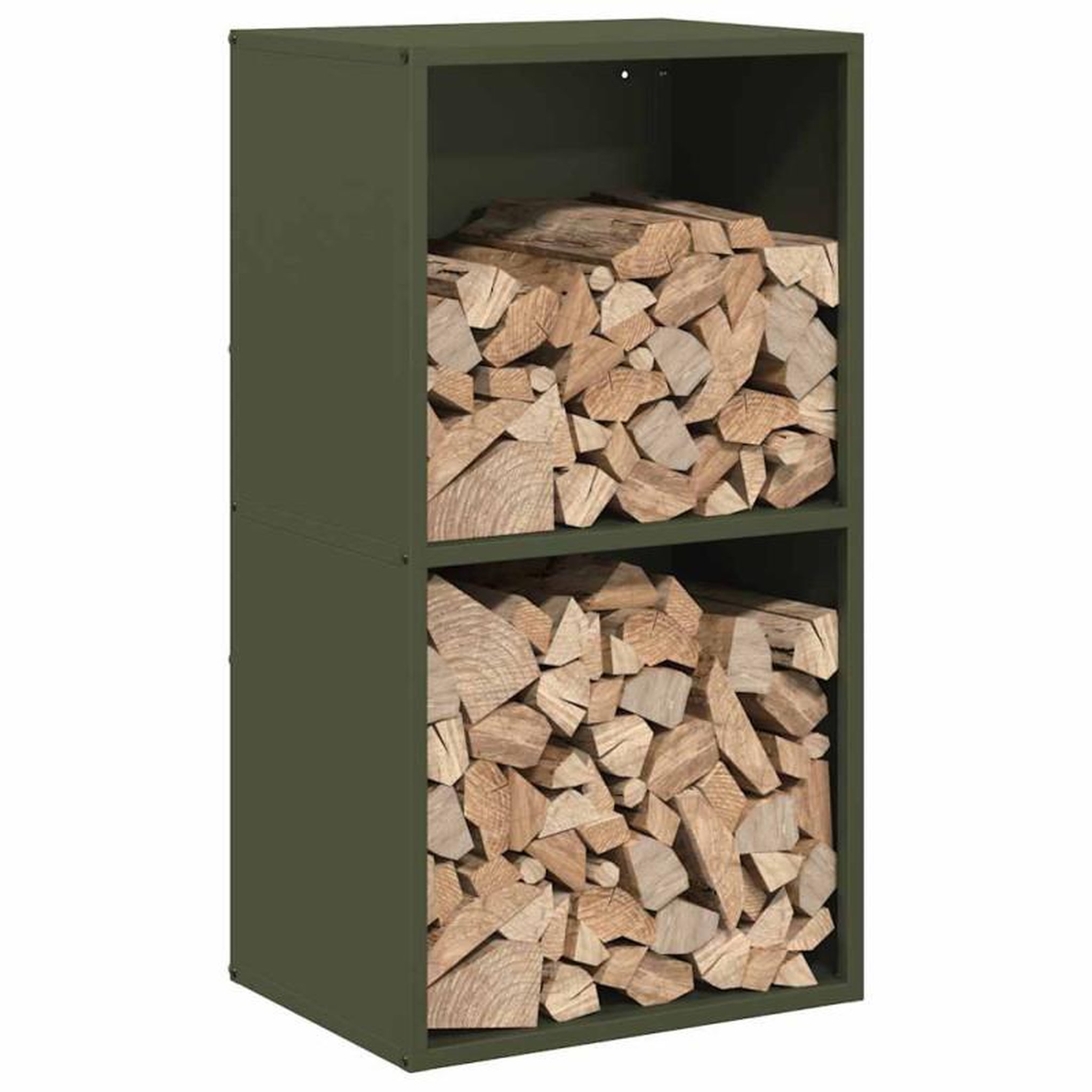 Voir la diapositive 4 : VIDAXL Portant de bois chauffage vert olive 40x30x75 cm
