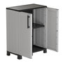 Voir la diapositive 2 : INTEC Armoire de rangement Gris 68 x 37 x 90cm Meuble de rangement Intérieur Exterieur 2 portes 2 Etagères Charnière acier INTEC
