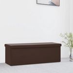 VIDAXL Banc de rangement pliable Marron PVC