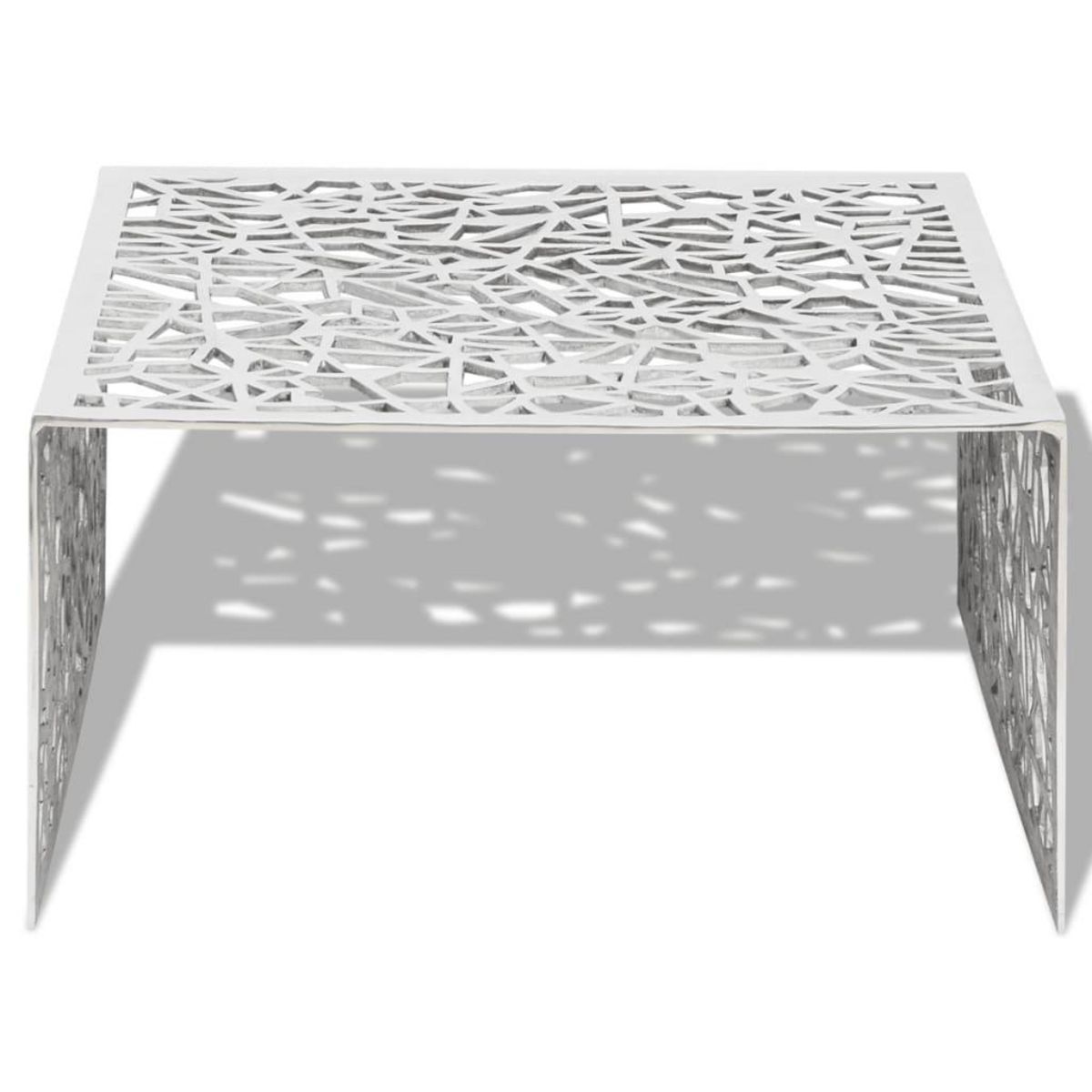 VIDAXL Table basse argentee Design geometrique Aluminium