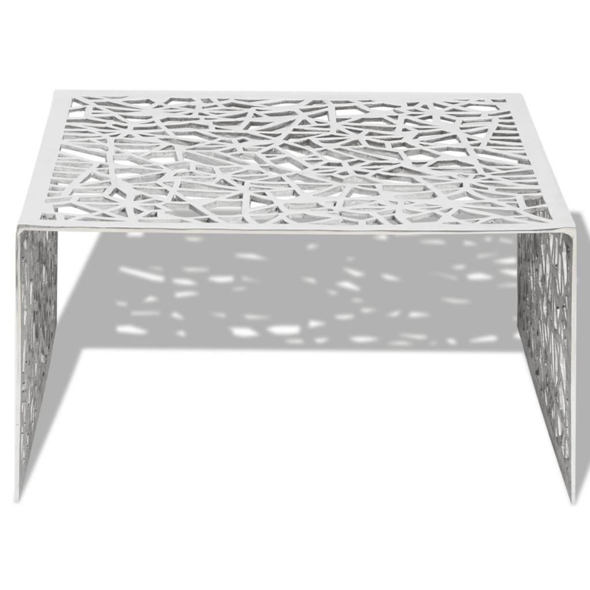 VIDAXL Table basse argentee Design geometrique Aluminium